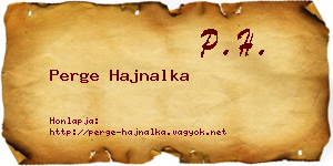 Perge Hajnalka névjegykártya